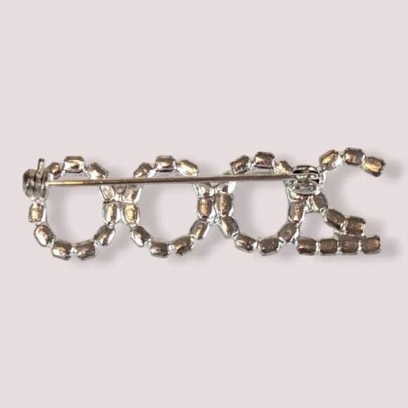 (2/$20) Vintage Y2K Rhinestone 2000 Brooch - Picture 4 of 6